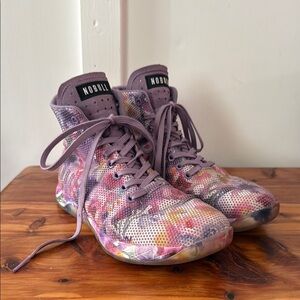NOBULL Purple Floral High-Top Outwork Sneakers